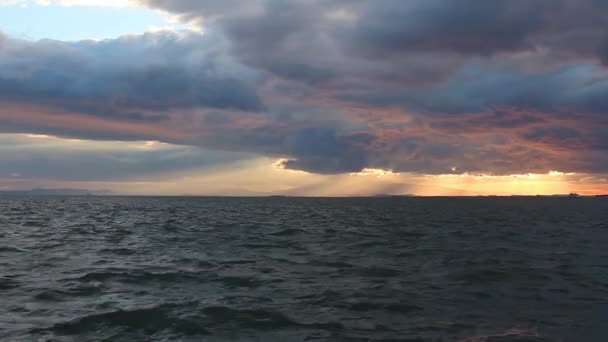 1920X1080 Fps Very Nicestorm Winter Dark Clouds Seascape Video — Stock Video