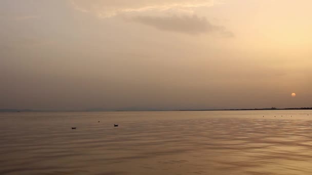 1920X1080 Fps Muito Bom Céu Amarelo Seascape Vista Mar Vídeo — Vídeo de Stock