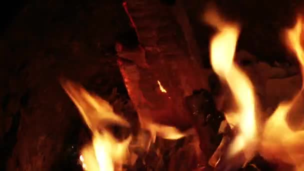 1920x1080 25 Fps. Très belle vieille cuisinière au feu de bois brûlant Vidéo .