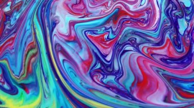 Ağır çekim makro soyut desen sanatsal kavram petrol yüzey sanat tasarım sıçramasına yüzey sıvı boya hareketli