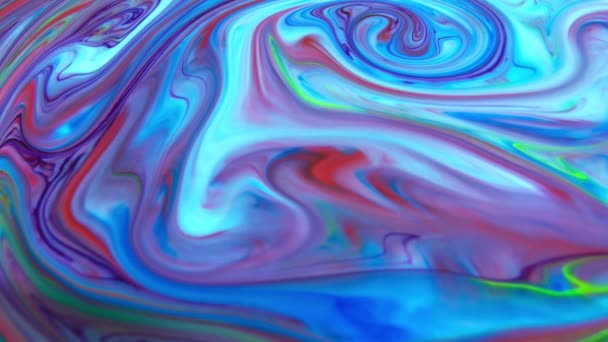 1920 1080 Fps とても素敵な抽象的なパターン芸術概念油面表面の液体塗料テクスチャの動画 — ストック動画