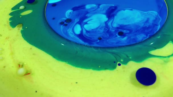 Slow Motion Macro Abstracte Patroon Artistiek Concept Olie Oppervlak Bewegen — Stockvideo