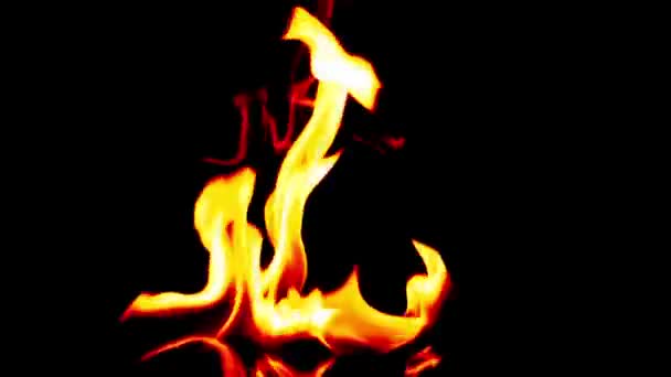 1920 1080 Fps Abstract Vuur Branden Zwarte Achtergrond Textuur Video — Stockvideo