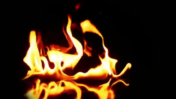 1920X1080 Fps Abstract Fire Burning Black Background Texture Video — Stock Video