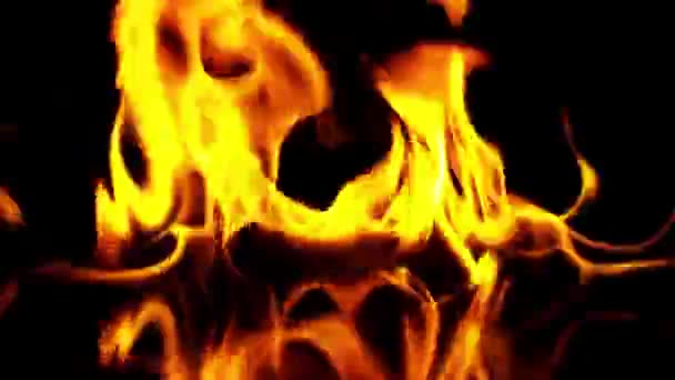 1920X1080 Fps Abstract Fire Burning Чорний Фон Текстура Відео — стокове відео