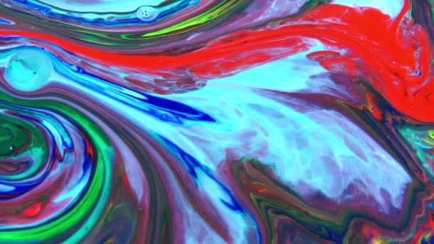 抽象水彩背景 多彩的大理石质地 Swril 绘画风格 彩色抽象背景纹理爆炸液体设计 — 图库视频影像