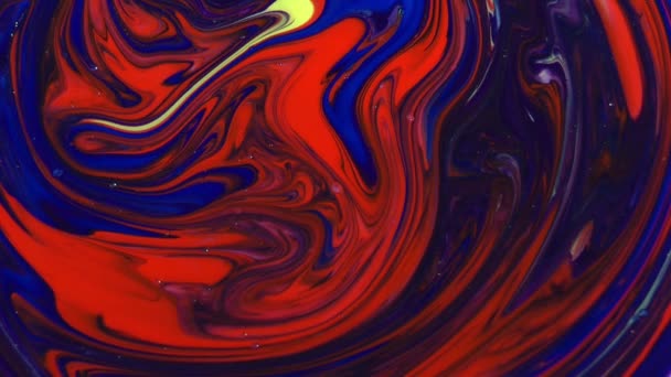水彩の抽象的な背景 カラフルな大理石のテクスチャです Swril Style Colorful 抽象背景テクスチャ液体デザインの爆発 — ストック動画