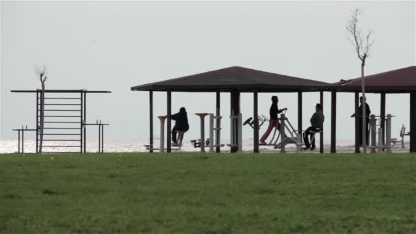 Ponte Forma Playa Con Este Entrenamiento Acondicionamiento Arena — Vídeo de stock