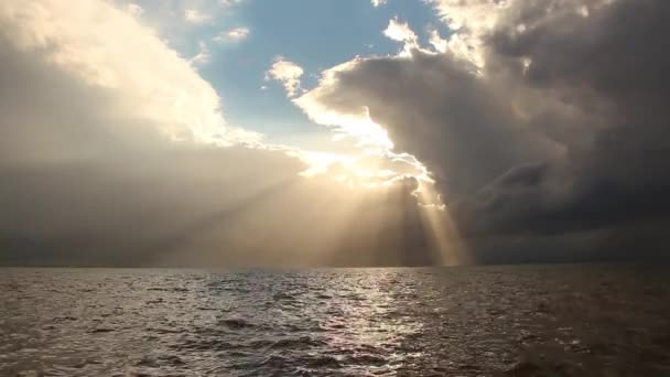 1920X1080 Fps Très Beau Coucher Soleil Hiver Mer Vague Coucher — Video