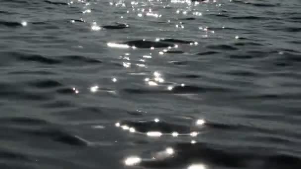 Brillanti Scintille Dalla Riflessione Del Sole Sulla Superficie Dell Acqua — Video Stock