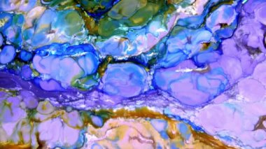 Ağır çekim makro soyut desen sanatsal kavram petrol yüzey sanat tasarım sıçramasına yüzey sıvı boya hareketli