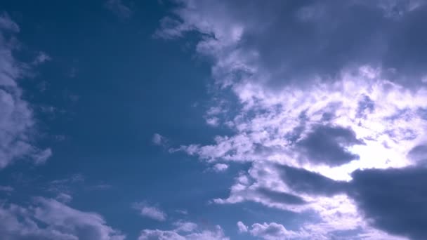 Close Shot Cumulus Clouds Background Clear Blue Sky — Stock Video