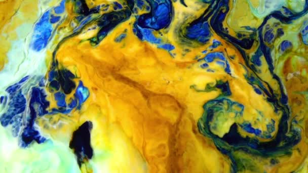 Slow Motion Macro Abstract Pattern Artistic Concept Oil Surface Moving — Stock Video