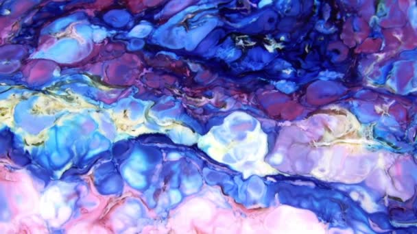 Slow Motion Macro Abstract Pattern Artistic Concept Oil Surface Moving — Stock Video