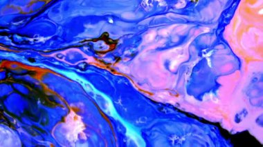 Ağır çekim makro soyut desen sanatsal kavram petrol yüzey sanat tasarım sıçramasına yüzey sıvı boya hareketli