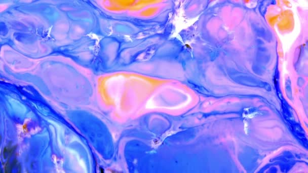 Slow Motion Macro Abstracte Patroon Artistiek Concept Olie Oppervlak Bewegen — Stockvideo