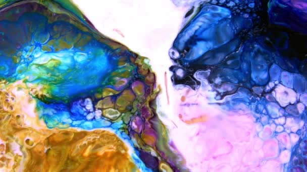 Tinta Pintura Colorida Abstrata Explode Difusão Psychedelic Explosão Movimento — Vídeo de Stock