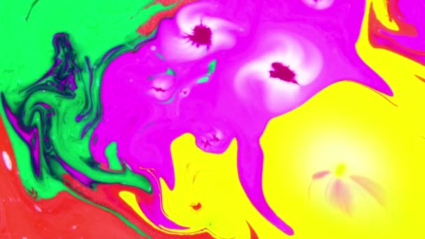 Abstraktní Barevný Inkoust Exploduje Difúzní Psychedelický Výbuch — Stock video