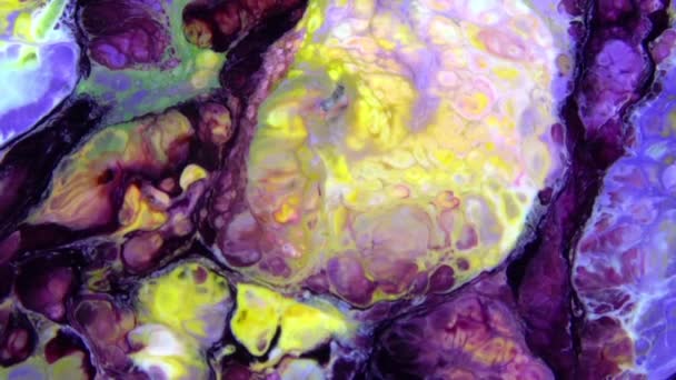 Abstract Colorful Paint Ink Explode Diffusion Psychedelic Blast Movement — Stock Video