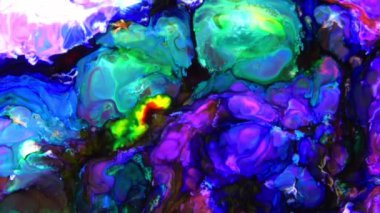 Soyut Renkli Boya Mürekkebi Patlaması Psikedelik Patlama Hareketi.