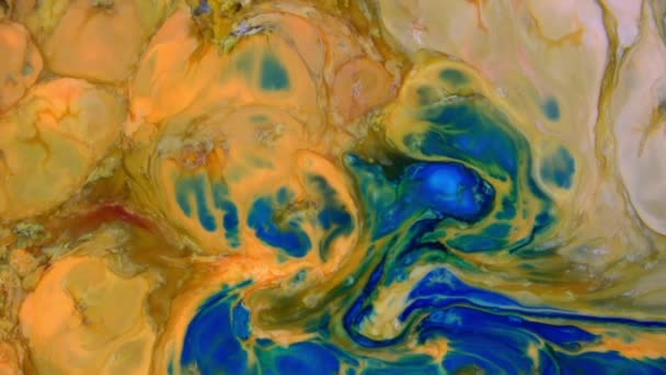 Çok Güzel Mürekkep Soyut Sanatsal Desen Renkli Boya Sıvı Kavramı — Stok video