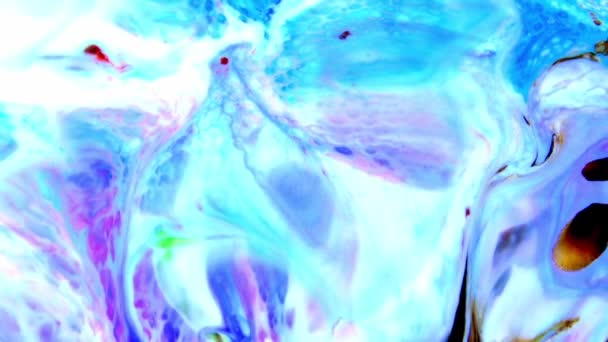 Красивая Чернильная Абстракция Arty Path Colour Paint Liquid Texture Video — стоковое видео