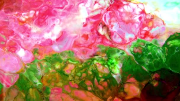 Muy Bonito Tinta Abstracta Arty Patrón Color Pintura Líquido Concepto — Vídeos de Stock