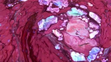 Çok Güzel Mürekkep Soyut Sanatsal Desen Renkli Boya Sıvı Kavramı Doku Video.