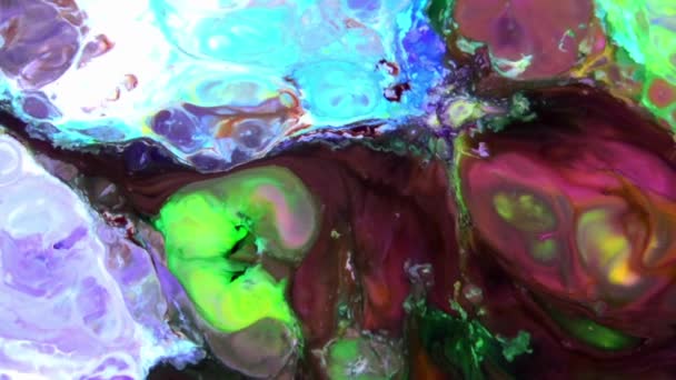 Sehr Schöne Tinte Abstrakt Kunstvoll Muster Farbe Farbe Flüssigkeit Konzept — Stockvideo