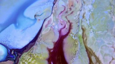 Çok Güzel Mürekkep Soyut Sanatsal Desen Renkli Boya Sıvı Kavramı Doku Video.