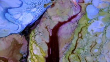 Çok Güzel Mürekkep Soyut Sanatsal Desen Renkli Boya Sıvı Kavramı Doku Video.
