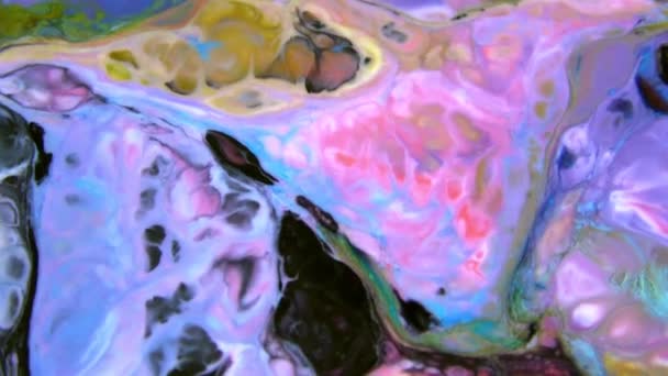 Πολύ Ωραίο Μελάνι Αφηρημένη Psychedelic Paint Υγρό Φόντο Κίνησης Υφή — Αρχείο Βίντεο