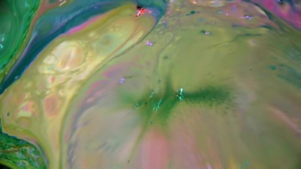 Velmi Pěkný Inkoust Abstraktní Psychedelická Barva Tekutý Pohyb Pozadí Textura — Stock video