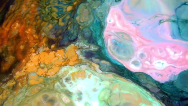 Sehr Schöne Tinte Abstrakte Psychedelische Farbe Flüssige Bewegung Hintergrund Textur — Stockvideo