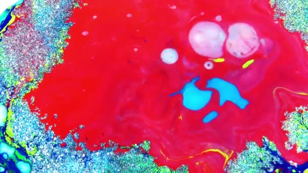 Tinta Muy Agradable Pintura Psicodélica Abstracta Movimiento Líquido Fondo Textura — Vídeo de stock