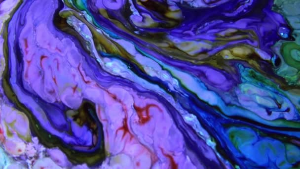 Très Belle Encre Abstraite Peinture Psychédélique Mouvement Liquide Texture Fond — Video