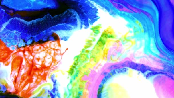 Zeer Mooie Inkt Abstract Psychedelische Verf Vloeibare Beweging Achtergrond Textuur — Stockvideo