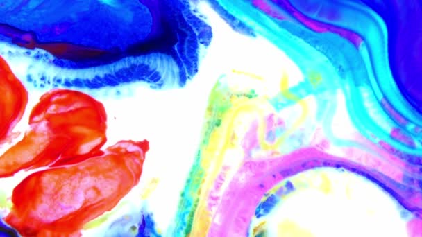 Sehr Schöne Tinte Abstrakte Psychedelische Farbe Flüssige Bewegung Hintergrund Textur — Stockvideo