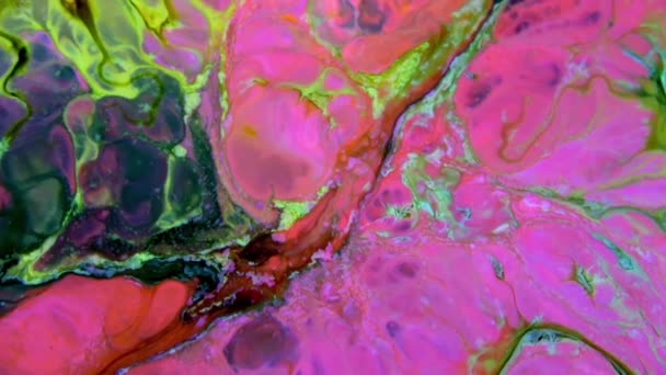Tinta Muy Agradable Pintura Psicodélica Abstracta Movimiento Líquido Fondo Textura — Vídeos de Stock