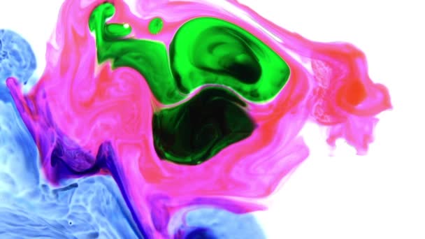 Sehr Schöne Tinte Abstrakte Psychedelische Farbe Flüssige Bewegung Hintergrund Textur — Stockvideo