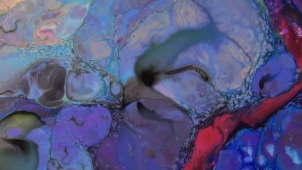 很好的油墨文摘迷幻颜料液体运动背景结构 — 图库视频影像
