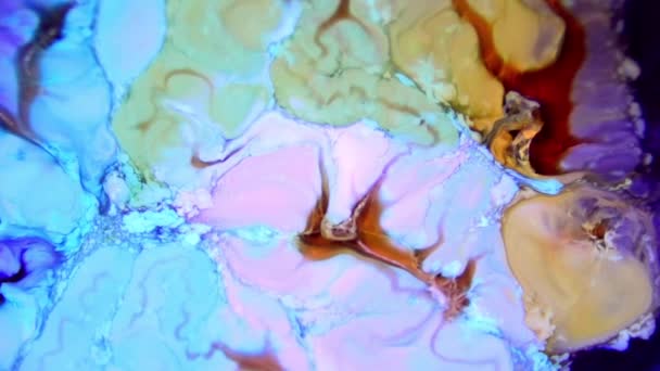 Slow Motion Macro Modello Astratto Concetto Artistico Superficie Del Colore — Video Stock