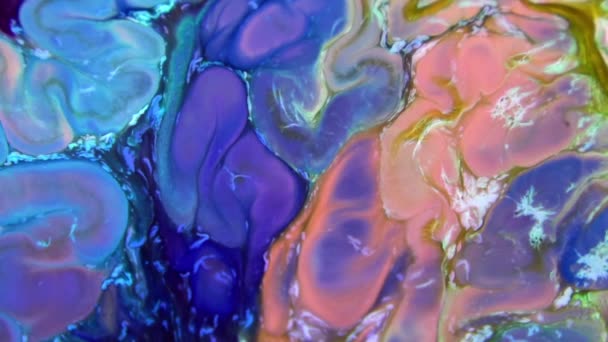 Motif Abstrait Macro Mouvement Lent Concept Artistique Couleur Surface Mobile — Video
