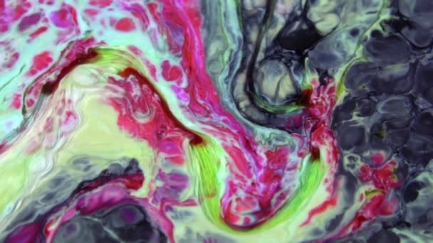 Slow Motion Macro Abstrato Padrão Conceito Artístico Cor Superfície Móvel — Vídeo de Stock