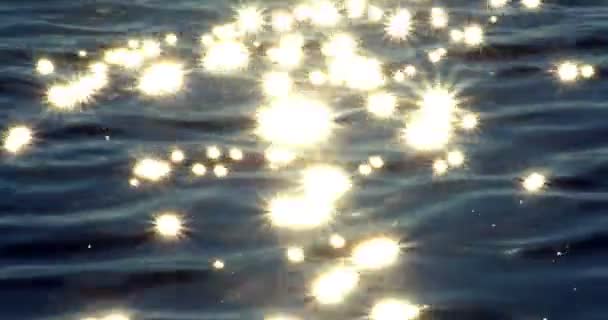 Shiny Sparkles Sun Reflection Ocean Water Surface — Stock Video