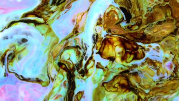 La peinture colorée liquide atténue le mélange au ralenti. Couleur liquide motifs de peinture texture vue du dessus. Surface de peinture liquide multicolore .