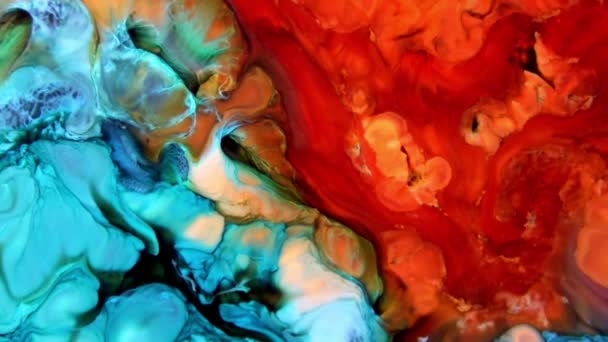 Liquid Colorful Paint Klappar Blanda Slow Motion Flytande Färg Mönster — Stockvideo