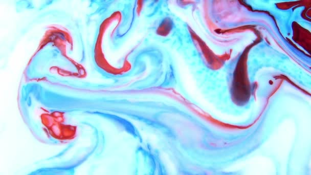 Liquid Colorful Paint Pattens Mix Slow Motion Liquid Color Paint — Stock Video