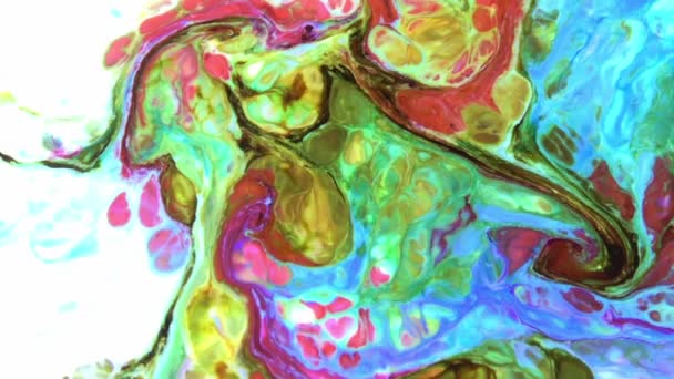 Peinture Colorée Liquide Atténue Mélange Ralenti Couleur Liquide Motifs Peinture — Video