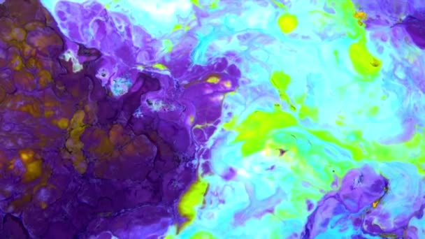 Peinture Colorée Liquide Atténue Mélange Ralenti Couleur Liquide Motifs Peinture — Video